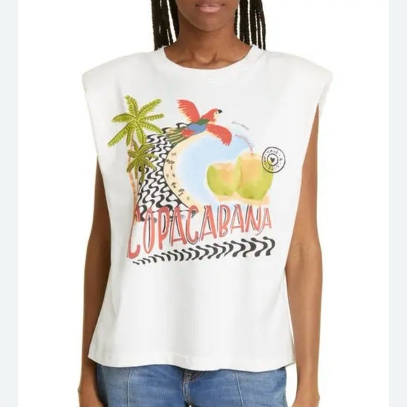 XL FARM Rio x Anthropologie organic cotton muscle shirt with vibrant graphic XL - Picture 5 of 11